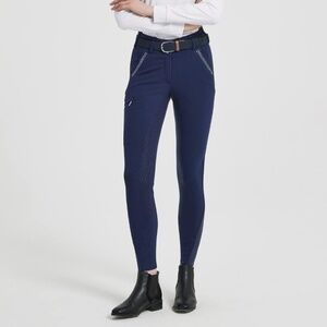 HR Farm Full Seat Silicone Grip Star High Waist Equestrian Riding Breeches NWT